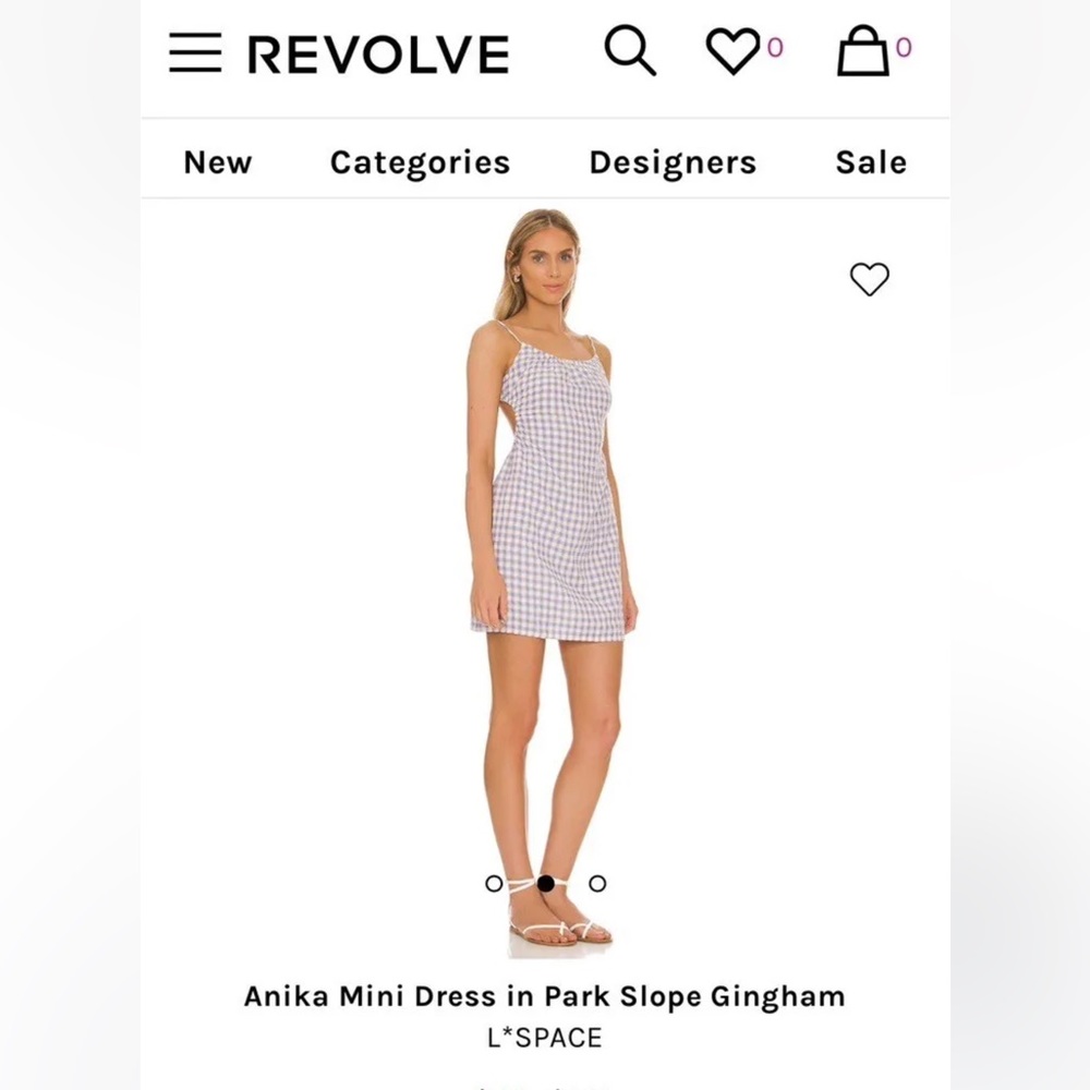 NWT L*SPACE REVOLVE ANIKA MINI DRESS IN PARK SLOPE GINGHAM - SIZE SMALL - - Picture 4 of 10